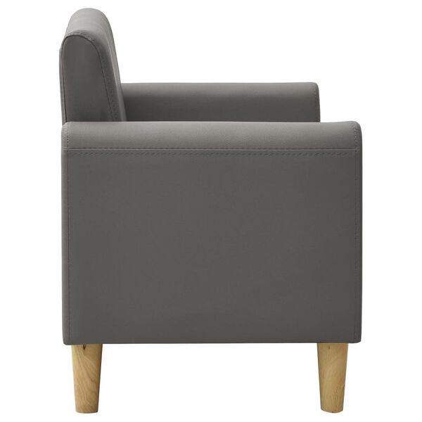 vidaXL 2 szem&eacute;lyes sz&uuml;rke műbőr gyermekkanap&eacute;