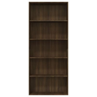 vidaXL 5 szintes barna tölgy színű fa könyvszekrény 80 x 30 x 189 cm