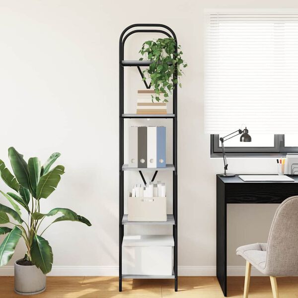 vidaXL K&ouml;nyvespolc Sz&uuml;rke Sonoma 40 x 30 x 183 cm Faanyag