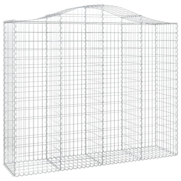 vidaXL 4 db íves horganyzott vas gabion kosár 200x50x160/180 cm