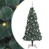 vidaXL Műfenyő, elővil&aacute;g&iacute;tva, d&iacute;szlabda szettel Z&ouml;ld 150 cm PET