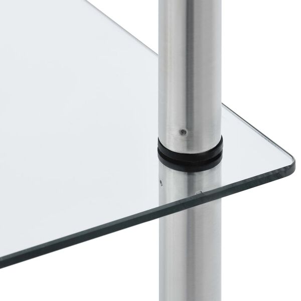 vidaXL 6 szintes átlátszó edzett üveg polc 40 x 40 x 160 cm