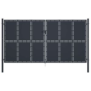 vidaXL antracit sz&iacute;nű ac&eacute;l kerti kapu 400 x 200 cm