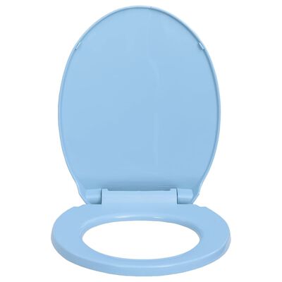 vidaXL kék ovális gyorsan szerelhető WC-ülőke lassan csukódó fedéllel
