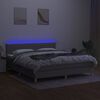 vidaXL vil&aacute;gossz&uuml;rke sz&ouml;vet rug&oacute;s &eacute;s LED-es &aacute;gy matraccal 160x200 cm
