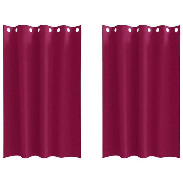 vidaXL Fekete F&uuml;gg&ouml;ny Gyűrűkkel 2 pcs Bord&oacute; 175 x 140 cm Poli&eacute;szter
