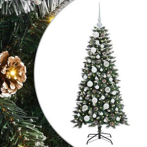 vidaXL Mű kar&aacute;csonyfa Z&ouml;ld 120 cm PVC &eacute;s műanyag &eacute;s ac&eacute;l