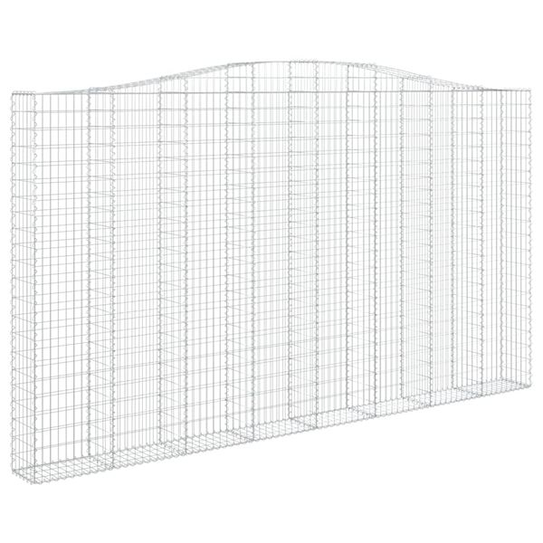 vidaXL 4 db &iacute;ves horganyzott vas gabion kos&aacute;r 400x30x220/240 cm