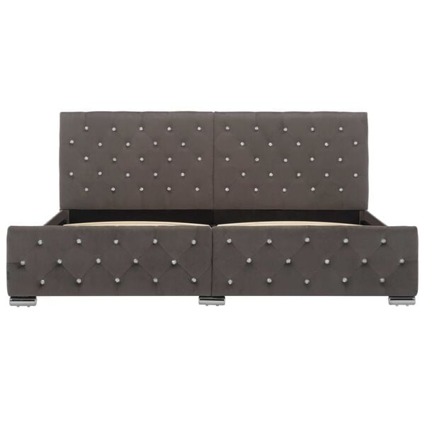 vidaXL szürke bársony ágykeret 180 x 200 cm