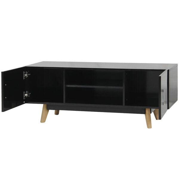 vidaXL magasf&eacute;nyű MDF TV szekr&eacute;ny 120x40x46 cm fekete