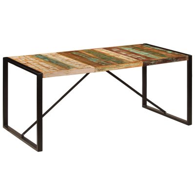 vidaXL tömör újrahasznosított fa étkezőasztal 180 x 90 x 75 cm
