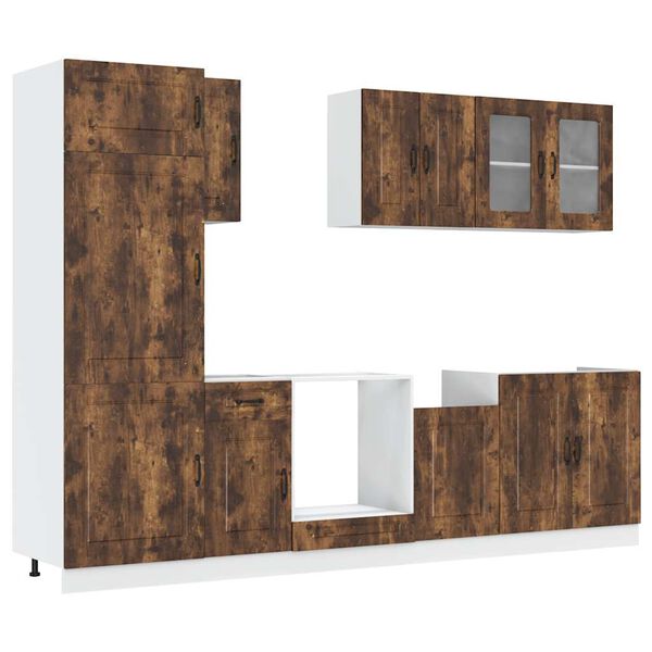 vidaXL 8 részes konyhaszekrény szett Kalmar füstölt tölgy műszaki fa