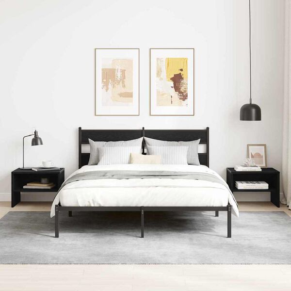 vidaXL &Eacute;jjeliszekr&eacute;ny Musta tammi 40 x 40 x 30 cm Faanyag