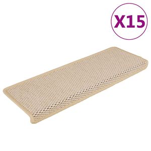 vidaXL 15 db sziz&aacute;l hat&aacute;s&uacute; Berber &ouml;ntapad&oacute; l&eacute;pcsőszőnyeg 65x21x4 cm