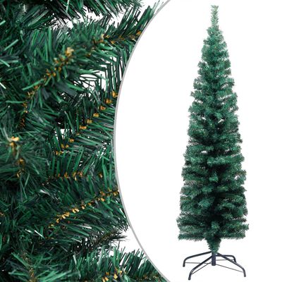vidaXL zöld PVC megvilágított vékony műkarácsonyfa állvánnyal 150 cm