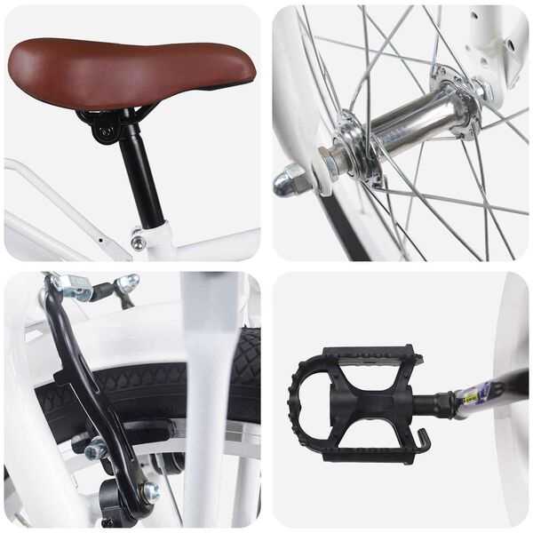 vidaXL Gyerek Bicikli 20 H&uuml;velyk 6-11 &eacute;ves korig aj&aacute;nlott Feh&eacute;r