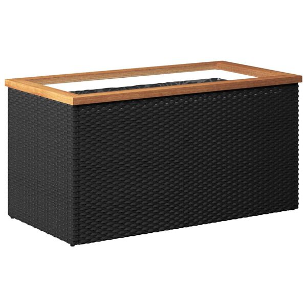 vidaXL fekete polyrattan ültetőláda 80 x 40 x 40 cm