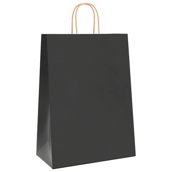 vidaXL 250 db fekete pap&iacute;rzacsk&oacute;k foganty&uacute;kkal 32x17x44 cm