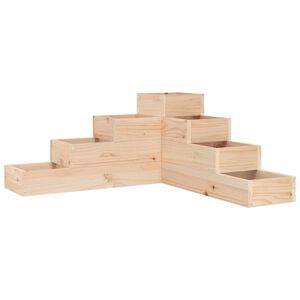 vidaXL 4 szintes t&ouml;m&ouml;r fenyőfa kerti vir&aacute;gtart&oacute; 80,5 x 79 x 36 cm