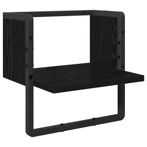 vidaXL Falpolc Falra szerelhető Fekete t&ouml;lgy 30 x 25 x 30 cm