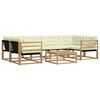 vidaXL K&uuml;lt&eacute;ri kanap&eacute; szett 7 pcs Feh&eacute;r &eacute;s Kr&eacute;m sz&iacute;nű 79 x 79 x 37 cm