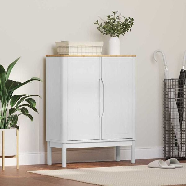 vidaXL Sz&eacute;f FLORO Feh&eacute;r 70 x 30 x 70,5 cm T&ouml;m&ouml;r fenyőfa