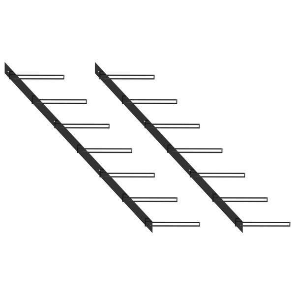 vidaXL 2 db fekete f&eacute;m falra szerelhető bortart&oacute; &aacute;llv&aacute;ny 14 palacknak