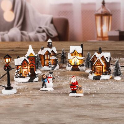 HI LED-es karácsonyi falu jelenet dekoráció