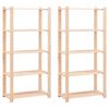 vidaXL 2 db 5-szintes t&ouml;m&ouml;r fenyőfa t&aacute;rol&oacute;polc 250 kg 80 x 38 x 170 cm