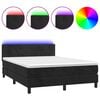vidaXL fekete b&aacute;rsony rug&oacute;s &eacute;s LED-es &aacute;gy matraccal 140x200 cm