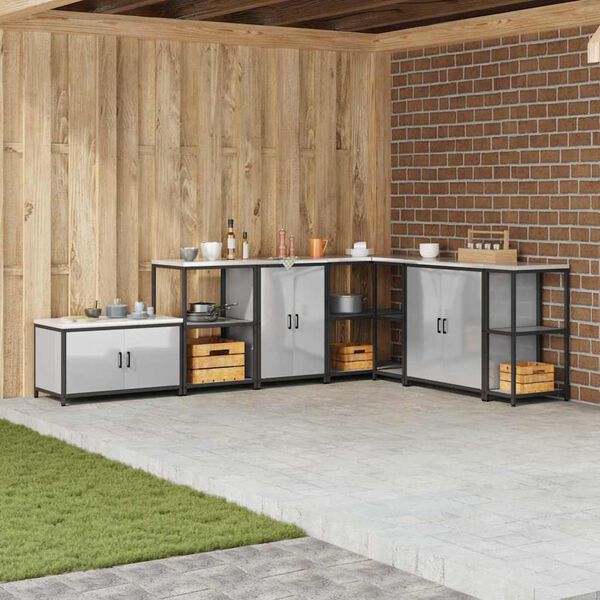 vidaXL Konyhai T&aacute;rol&aacute;s polcokkal t&aacute;rol&oacute;val Ez&uuml;st 60 x 50 x 92 cm Ac&eacute;l