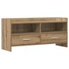 vidaXL TV szekr&eacute;ny 100 x 33 x 47 cm K&eacute;zműves T&ouml;lgy Szerelt Fa