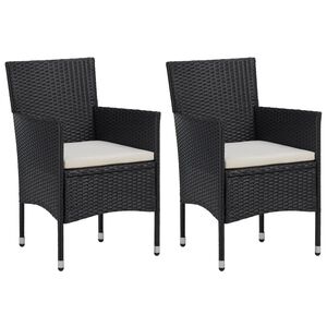 vidaXL 2 db fekete polyrattan kerti sz&eacute;k
