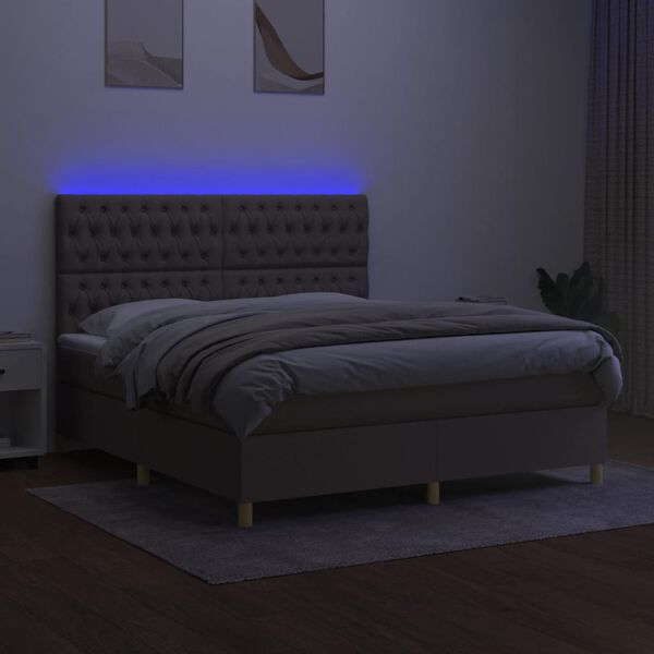 vidaXL t&oacute;psz&iacute;nű sz&ouml;vet rug&oacute;s &eacute;s LED-es &aacute;gy matraccal 180 x 200 cm