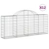 vidaXL 12 db íves horganyzott vas gabion kosár 200x30x80/100 cm