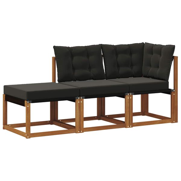 vidaXL K&uuml;lt&eacute;ri modul&aacute;ris kanap&eacute; egys&eacute;gek p&aacute;rn&aacute;val 3 Darab Term&eacute;szetes