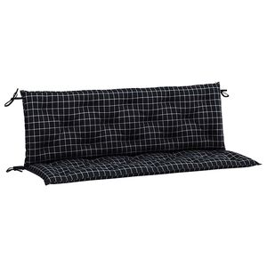 vidaXL 2 db fekete kock&aacute;s sz&ouml;vet kerti padp&aacute;rna 150 x 50 x 7 cm