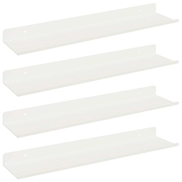 vidaXL Lebegő polc Falra szerelhető 4 pcs Feh&eacute;r 40 x 9 x 2,5 cm Ac&eacute;l