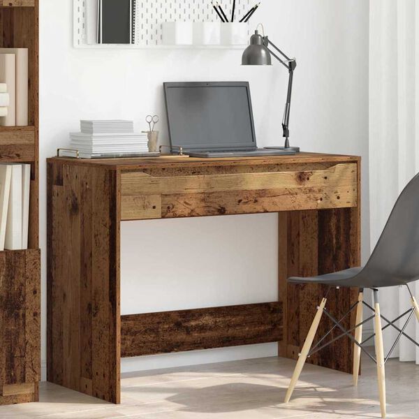 vidaXL Asztal fi&oacute;kkal t&aacute;rol&oacute;val &Ouml;reg fa 100 x 50 x 78 cm M&eacute;rn&ouml;ki fa