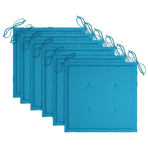 vidaXL 6 db összecsukható tömör akácfa kültéri szék párnákkal