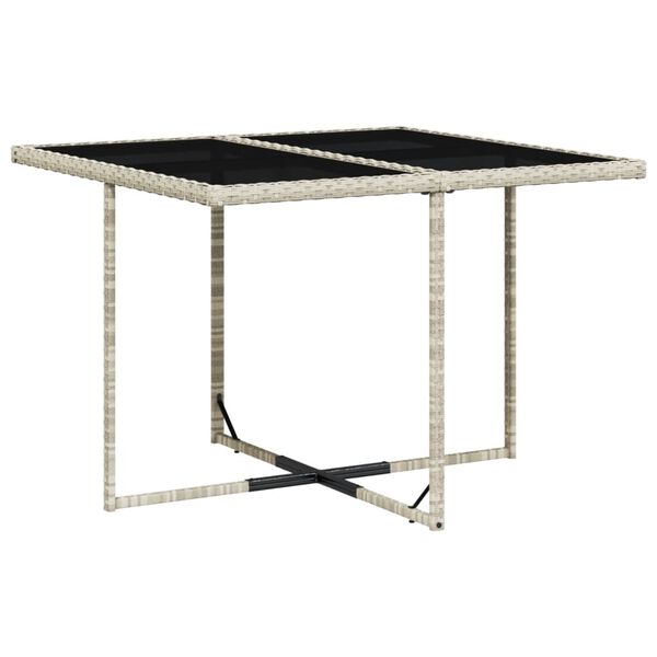 vidaXL 5részes világosszürke polyrattan kerti étkezőgarnitúra párnával