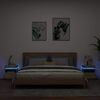 vidaXL 2 db sonoma t&ouml;lgy &eacute;jjeliszekr&eacute;ny LED-f&eacute;nyekkel 40x39x48,5 cm