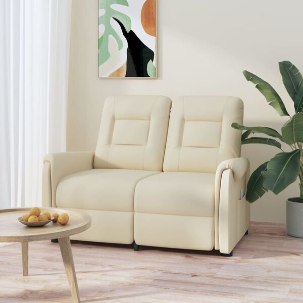 vidaXL 2 szem&eacute;lyes fekete műbőr d&ouml;nthető massz&aacute;zsfotel