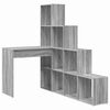 vidaXL Sarok&iacute;r&oacute;asztal polcokkal Sz&uuml;rke Sonoma 101,5 x 149,5 x 149,5 cm