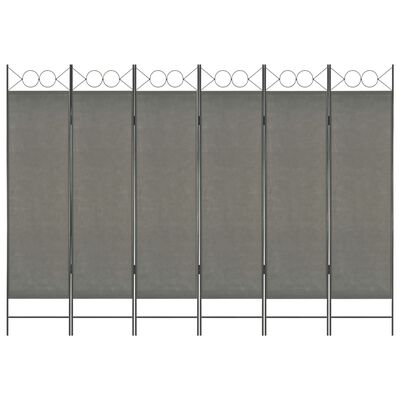 vidaXL antracitszürke 6-paneles paraván 240 x 180 cm