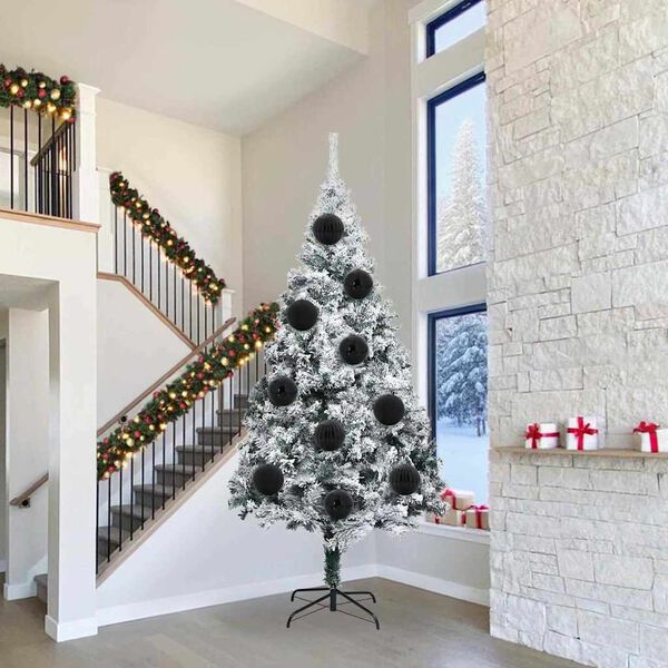 vidaXL Karácsonyi Díszgömb Készlet 3 pcs Fekete Műanyag