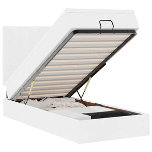 vidaXL feh&eacute;r műbőr ottom&aacute;n &aacute;gy matraccal 90x200cm