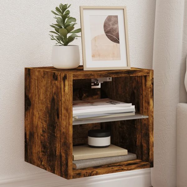 vidaXL 2 db f&uuml;st&ouml;s t&ouml;lgy fali TV-szekr&eacute;ny LED-ekkel 30 x 28,5 x 30 cm