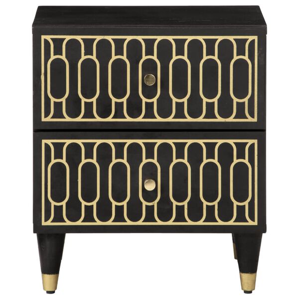 vidaXL 2 db tömör mangófa éjjeliszekrény 40 x 33 x 46 cm