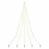 vidaXL LED Kar&aacute;csonyf&aacute;k talajr&aacute;ccsal Meleg feh&eacute;r 306 cm F&eacute;m